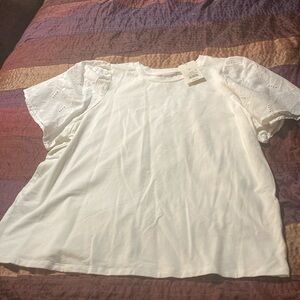 a new day White Eyelet Sleeve Blouse